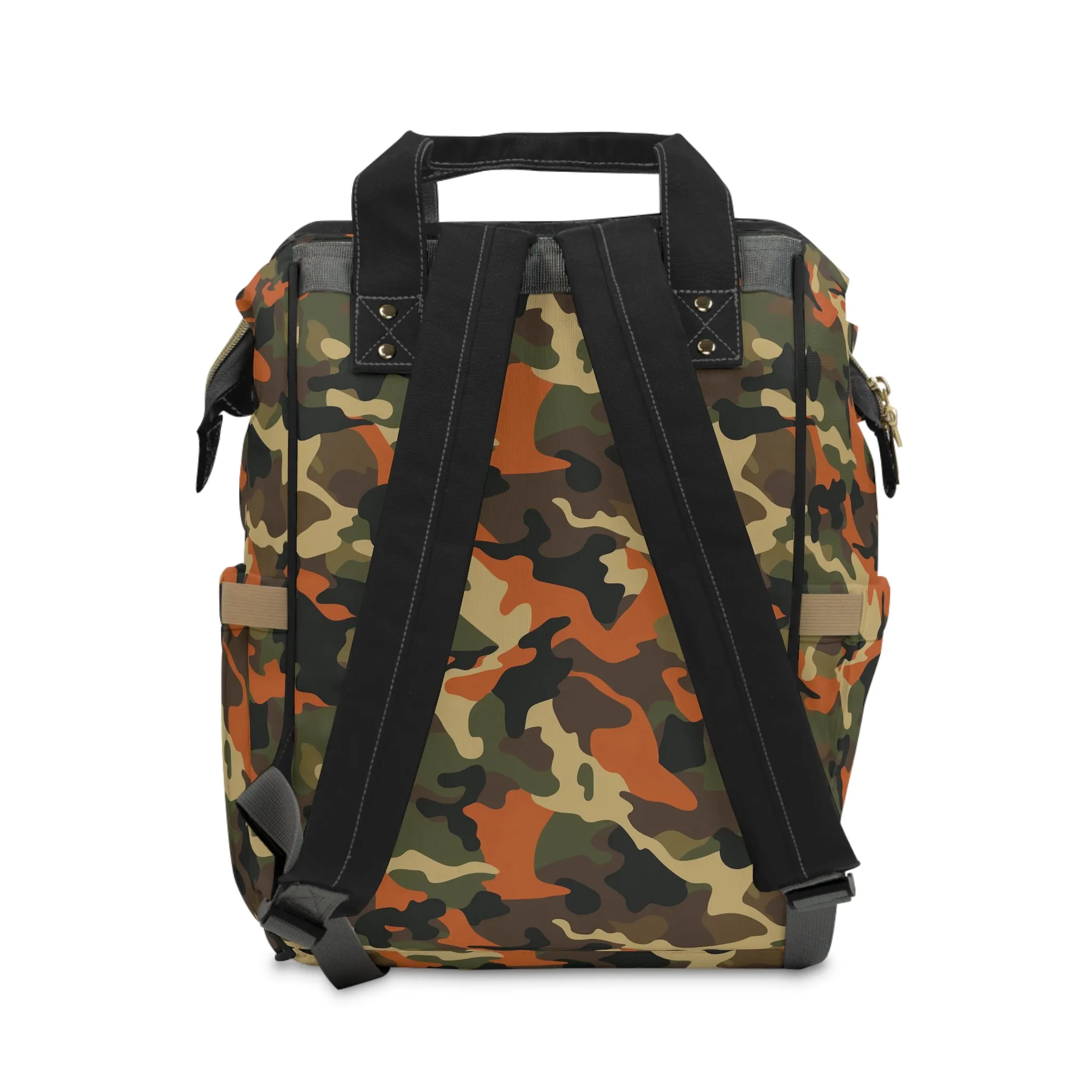 Orange Camo Diaper Backpack