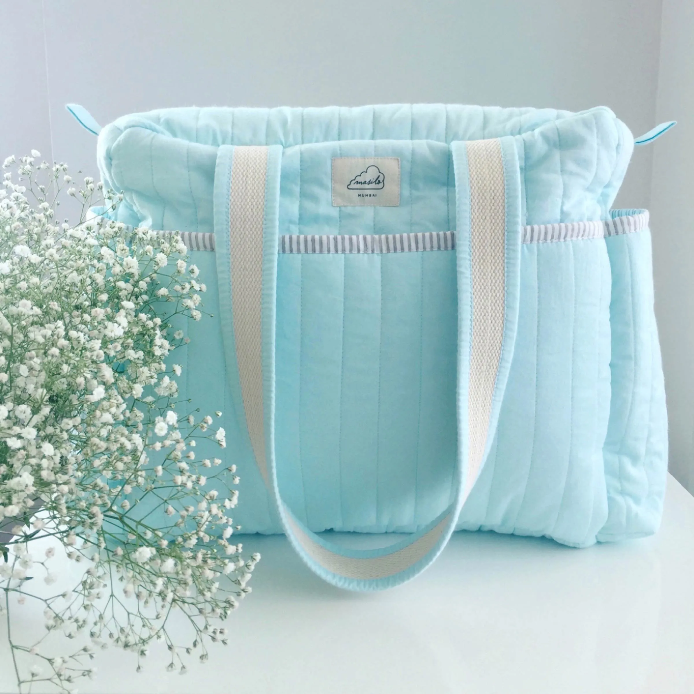 Organic Cotton Changing Bag – Sky