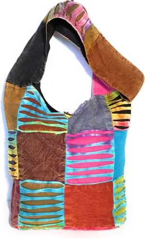 Original Collections Bohemian Crossbody Shoulder Razor Cut Purse Sling Shoulder Hippie Handbag Large