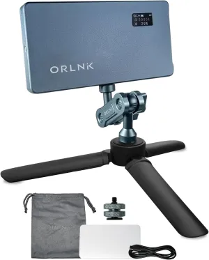ORLN'K RGB Video Light 6.5" Portable Camera Light 4000mAh Rechargeable CRI95  2500-9900K, Max 10W, Integrated Aluminum Body, Photography and Video Lighting (Tripod Combo)