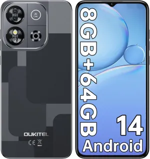 OUKITEL C57S Android Cell Phone14-8GB RAM 64GB ROM, 6.52" HD , 4300mAh Smartphone, 13MP Main Camera Cell Phones 4G Dual SIM