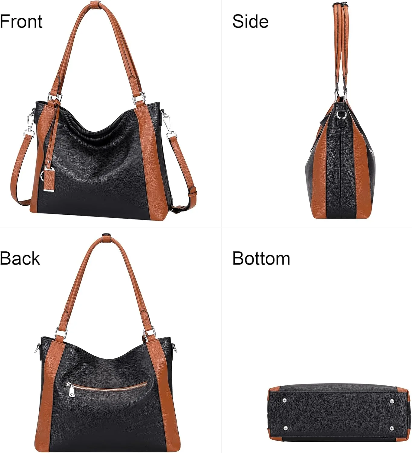 Over Earth Genuine Leather Purses for Women Casual Hobo Shoulder Handbags Large Crossbody Bags