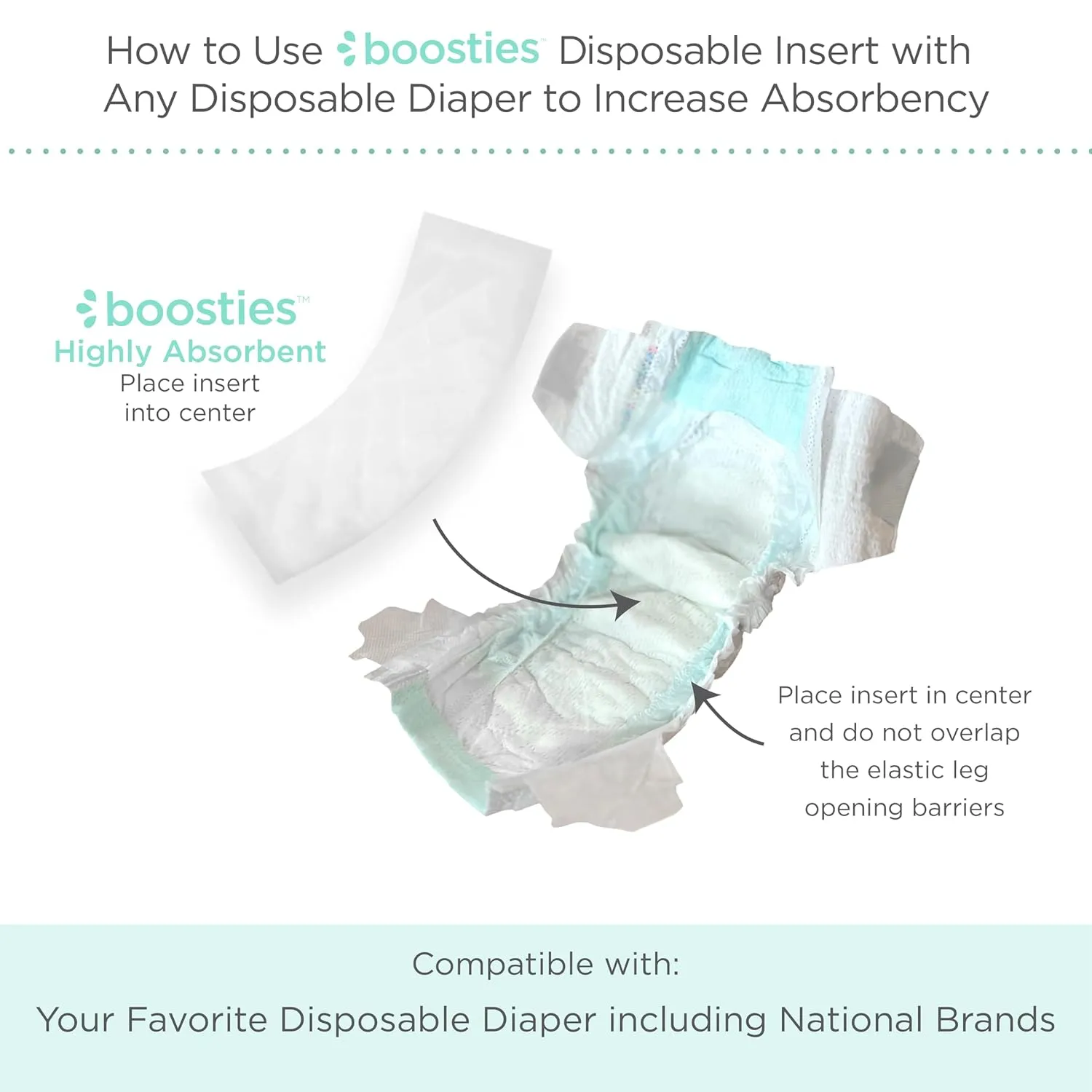 Overnight Diaper Leak Stopper, Super Boosties Disposable Inserts, Use with Pampers Sizes 4-6, Honest Hybrid Diaper Cover Sz Med/Large, Amazing Baby Cover Sz 3/4, 4.3x13 in, 90 Count