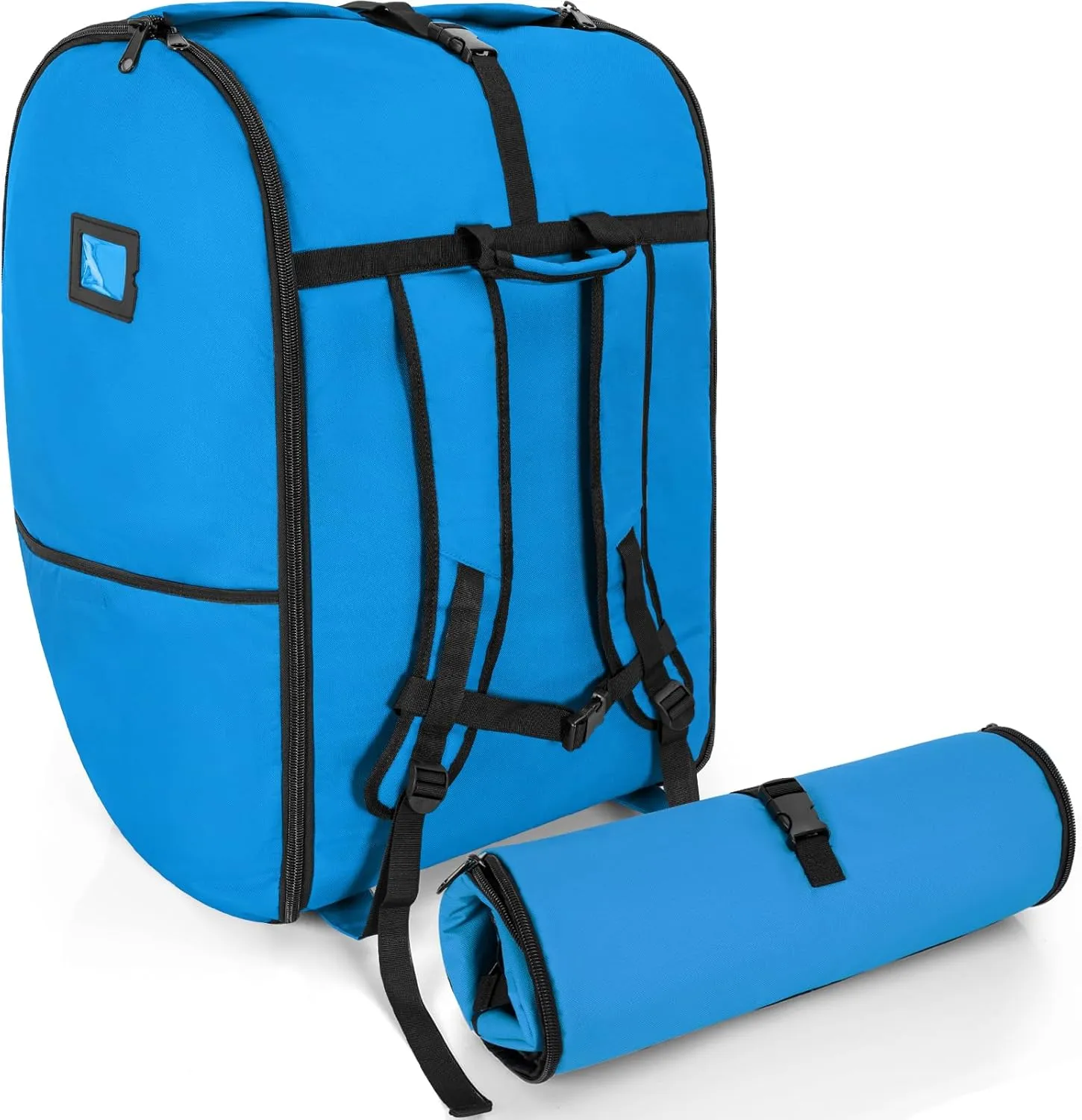 Padded Car Seat Travel Bag Compatible with Doona, Infant Car Seat Travel Bag, Foldable Car Seat Stroller Gate Check Bag for Airplane (Blue)