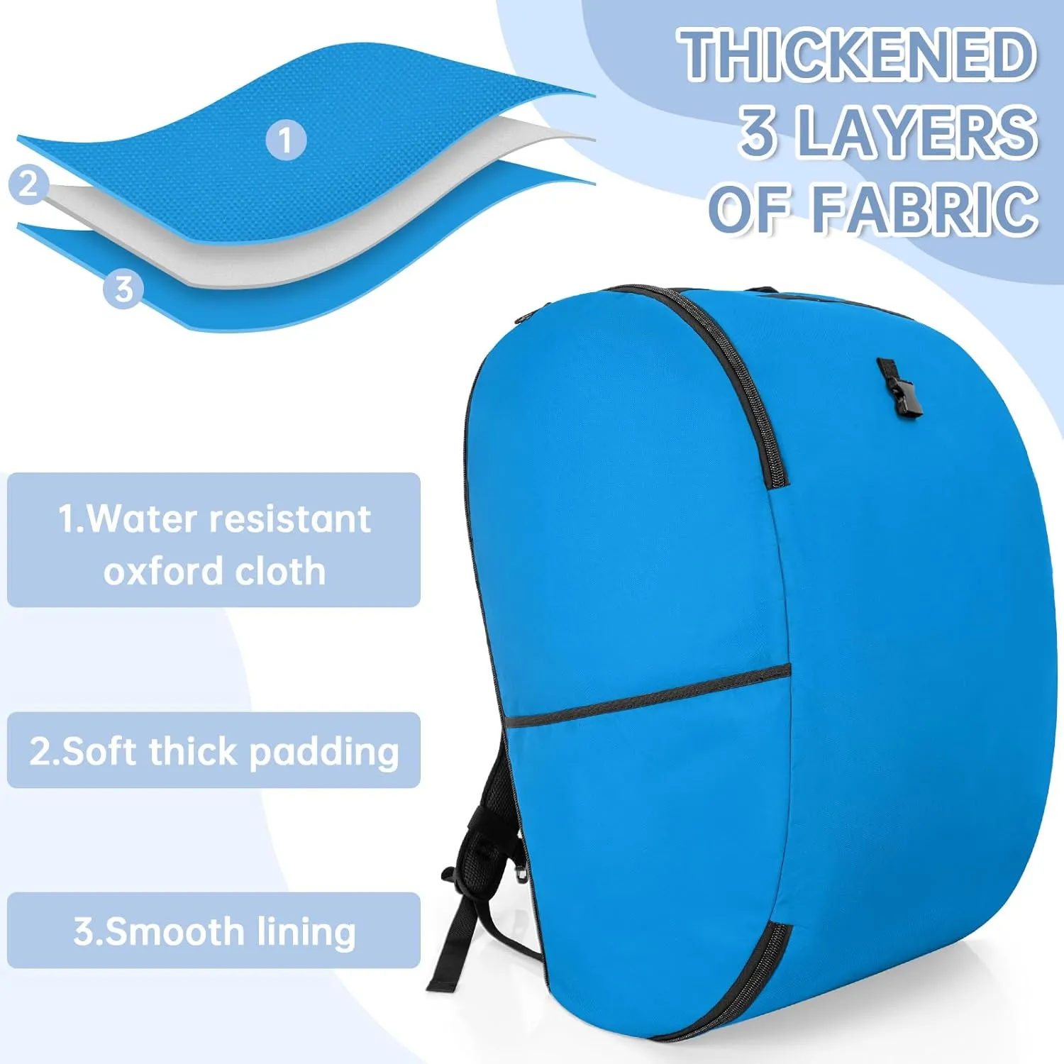 Padded Car Seat Travel Bag Compatible with Doona, Infant Car Seat Travel Bag, Foldable Car Seat Stroller Gate Check Bag for Airplane (Blue)