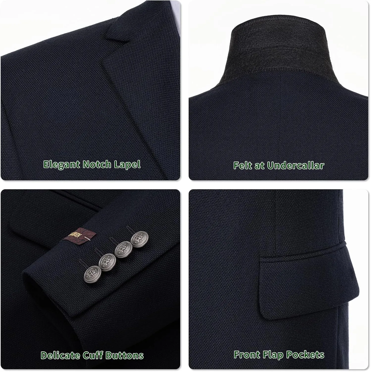 P&L Men's Sport Coat Classic Fit Blazer for Men Lightweight 2 Button Stretch Jacket in Solid & Plaid for Business & Casual