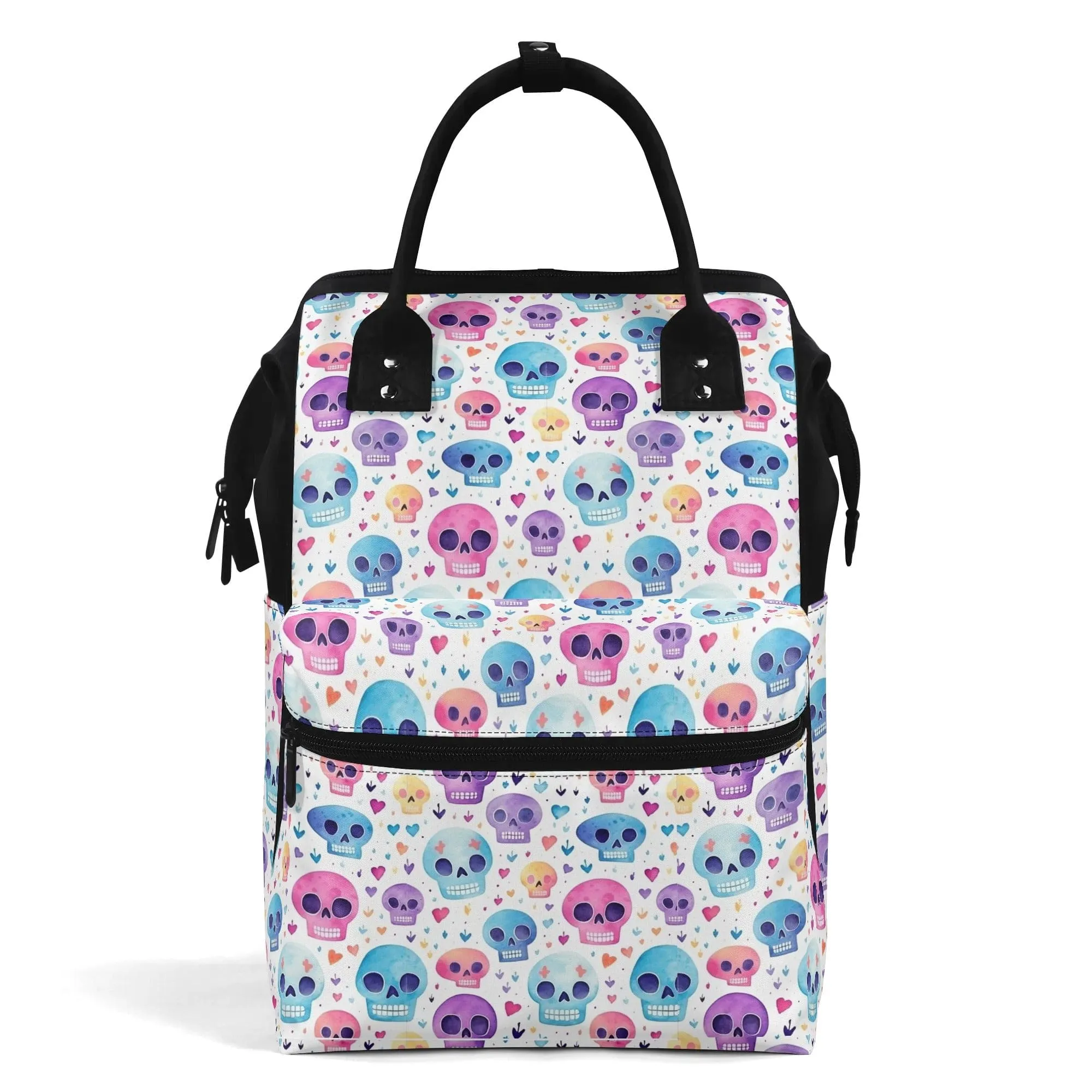 Pastel Skulls Large Capacity Diaper Bag Mummy Backpack Nursing Bag