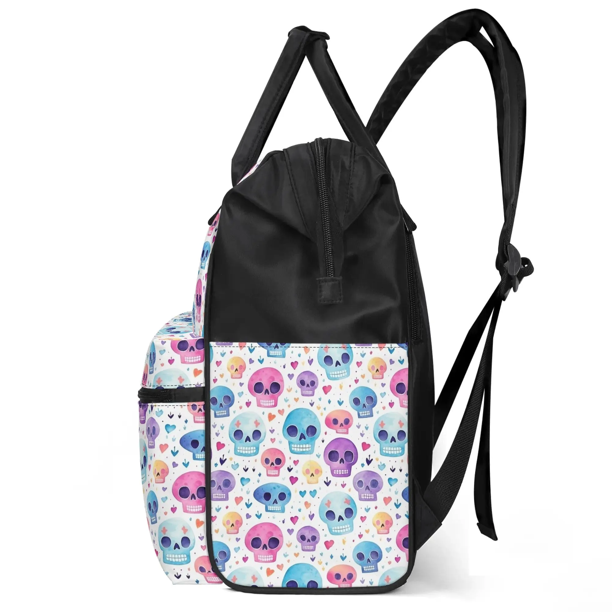 Pastel Skulls Large Capacity Diaper Bag Mummy Backpack Nursing Bag