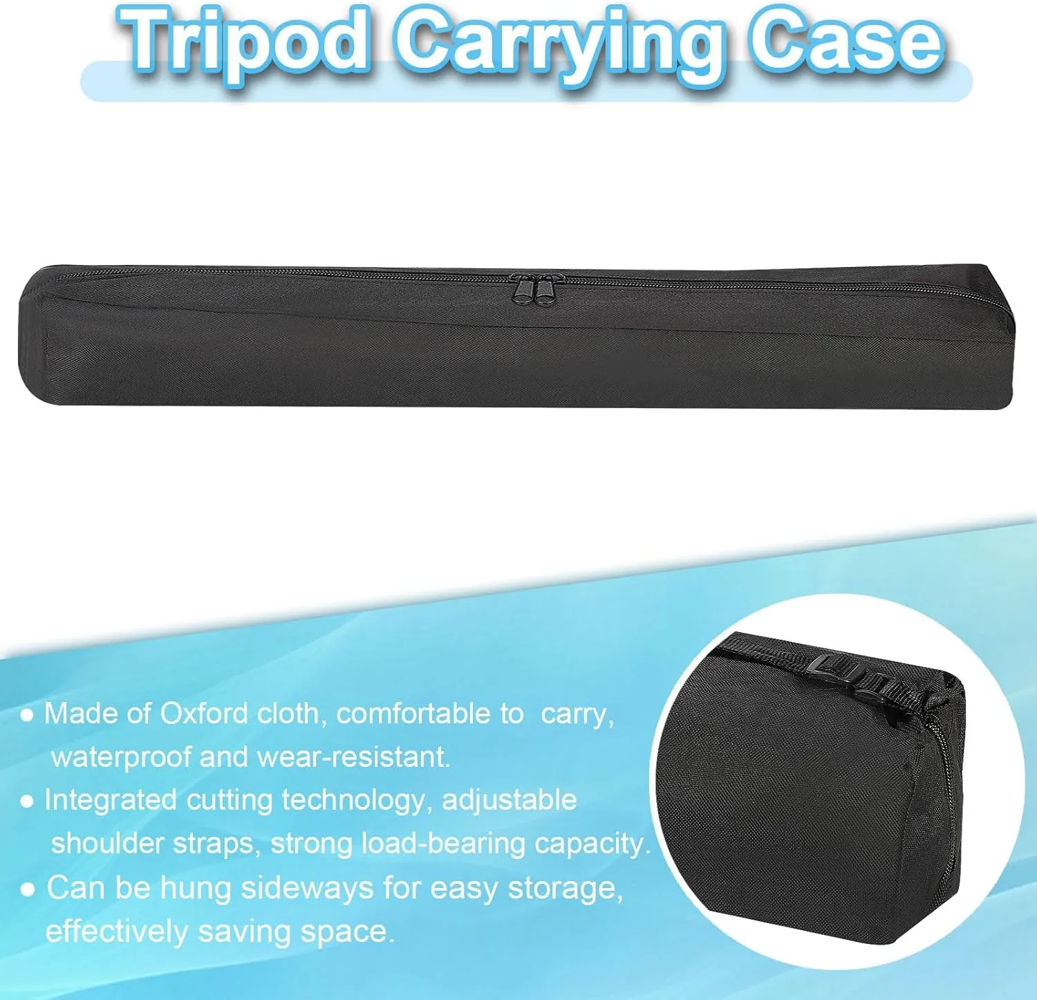 PATIKIL 49.21"x6.3" Tripod Carrying Case, 1Pack Oxford Cloth Padded Tripod Bag with Handles for Light Stands Tripod Photography Accessories, Black