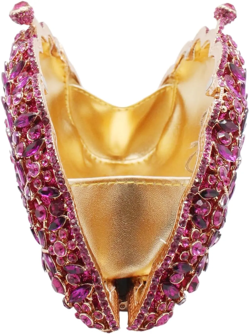 Peacock Crystal Clutch Purses for Women Sparkly Rhinestone Evening Handbags Party Wedding Glitter Purse A-Purple&Silver