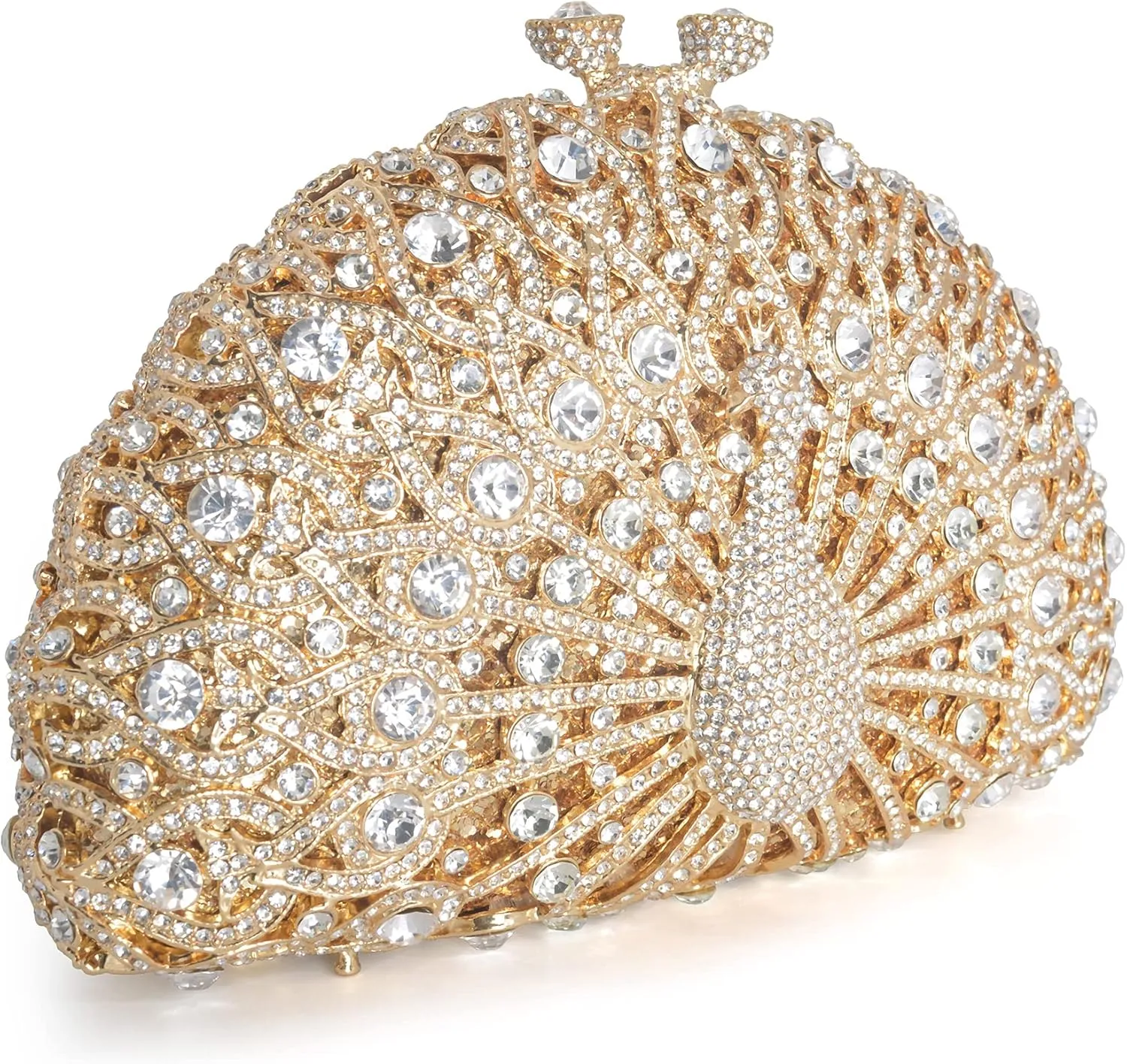 Peacock Luxury Rhinestone Crystal Evening Clutch Bag Sparkly Bride Wedding Party Purses for Women