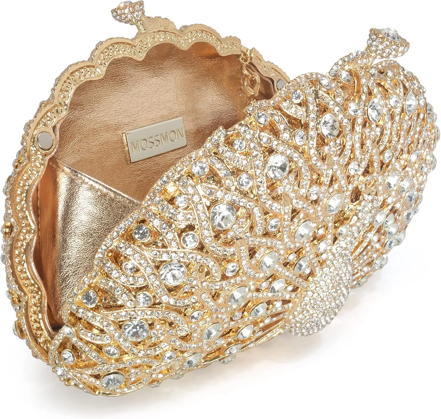 Peacock Luxury Rhinestone Crystal Evening Clutch Bag Sparkly Bride Wedding Party Purses for Women