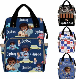 Personalized Diaper Bag Backpack with Name-Custom School Bag Travel Outdoor Nappy Mommy Nursing Bag for Kids