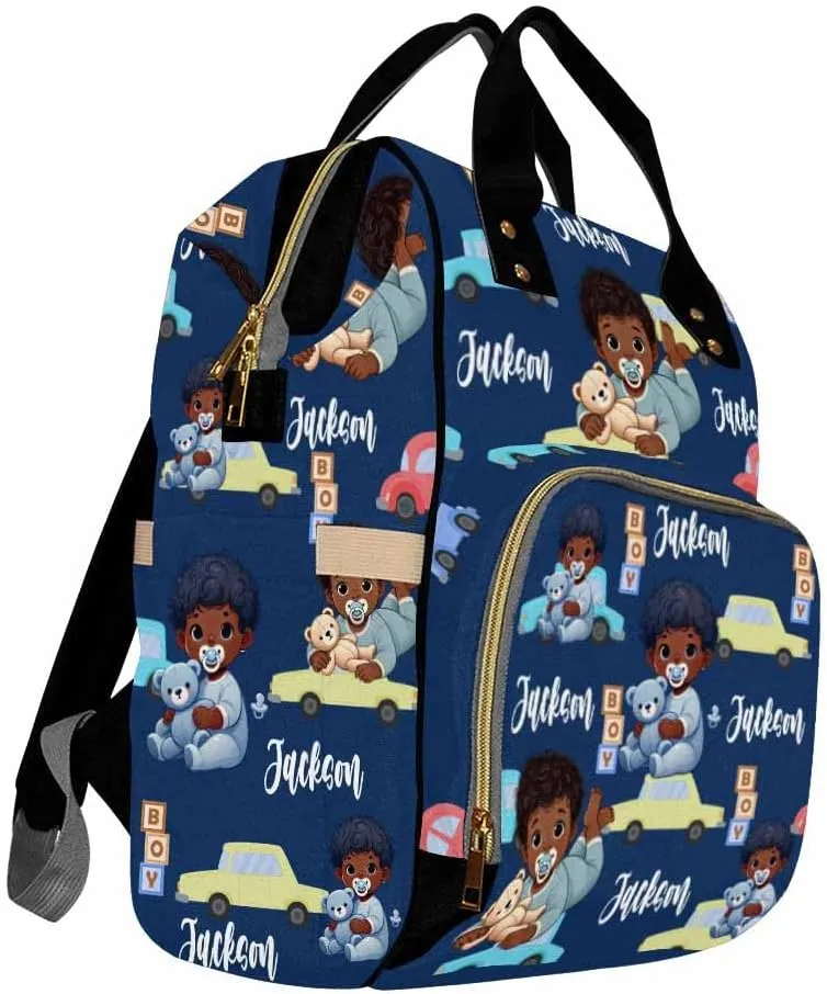 Personalized Diaper Bag Backpack with Name-Custom School Bag Travel Outdoor Nappy Mommy Nursing Bag for Kids