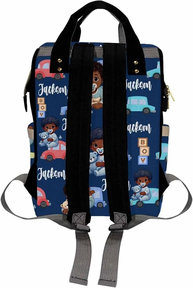 Personalized Diaper Bag Backpack with Name-Custom School Bag Travel Outdoor Nappy Mommy Nursing Bag for Kids