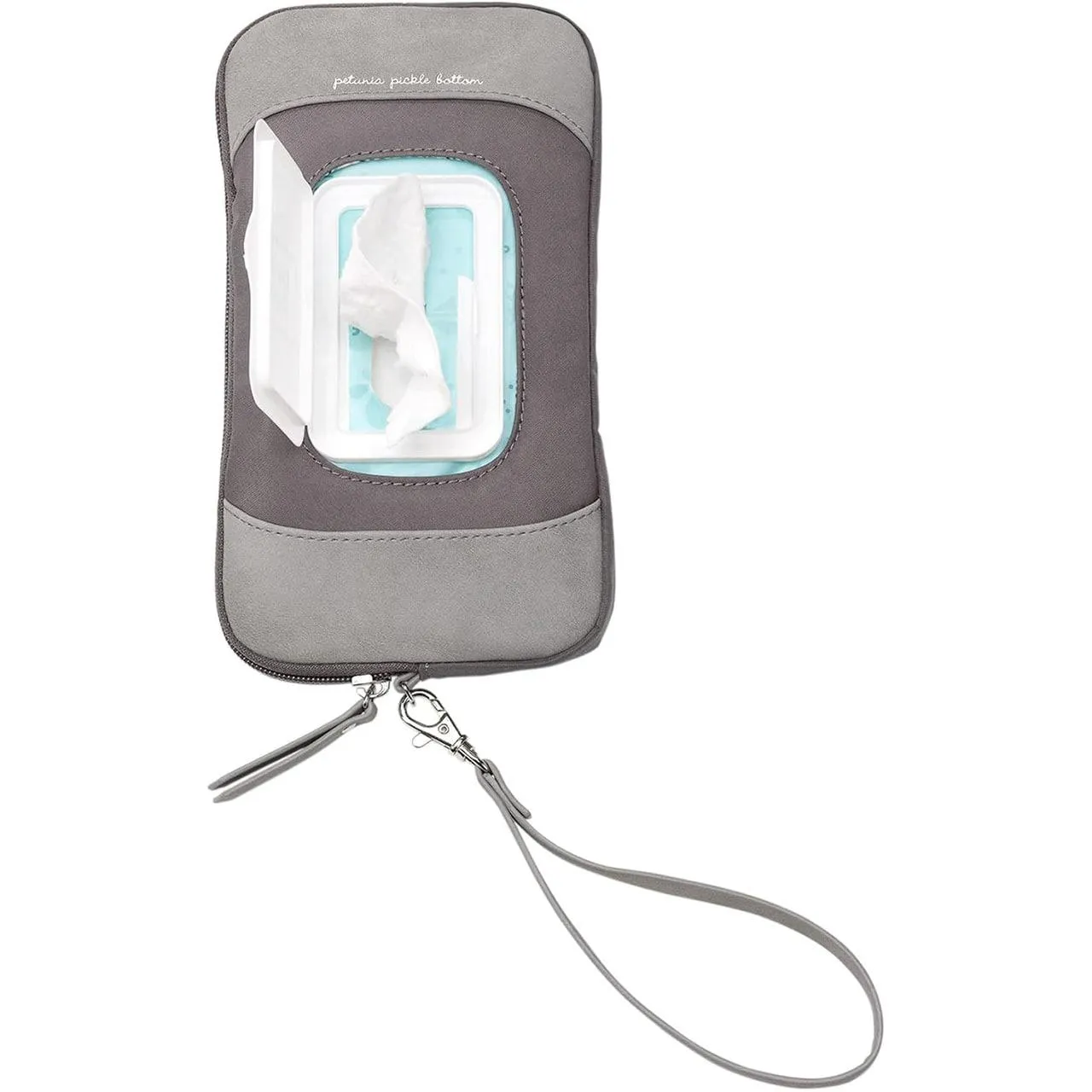 Petunia Pickle Bottom At-the-Ready Wipes Wristlet Case - Pewter