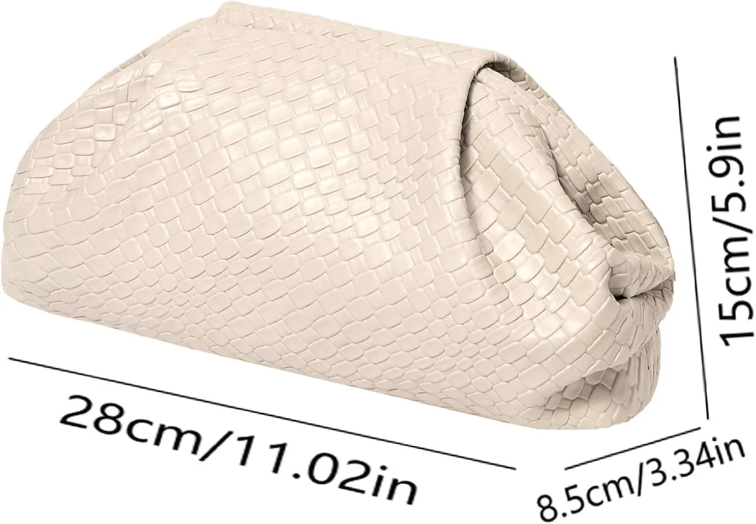 PHILOMENA Women's Vegan Leather Purse Ruched Bag Evening Handbag Dumpling Clutch Purse