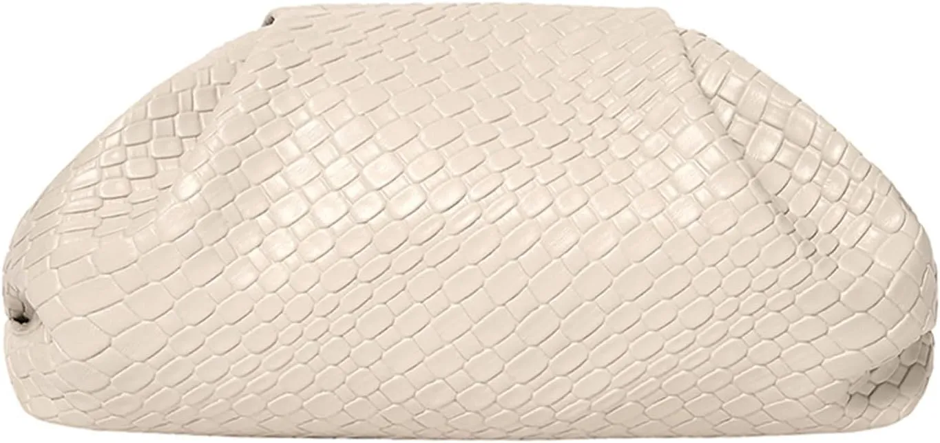 PHILOMENA Women's Vegan Leather Purse Ruched Bag Evening Handbag Dumpling Clutch Purse