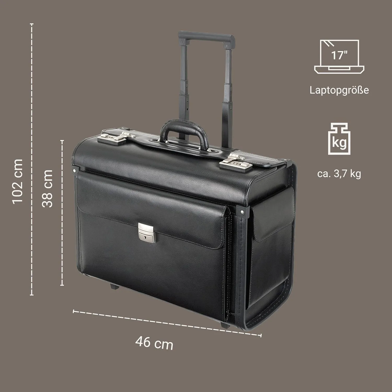 Pilot Case, Black, 48mm