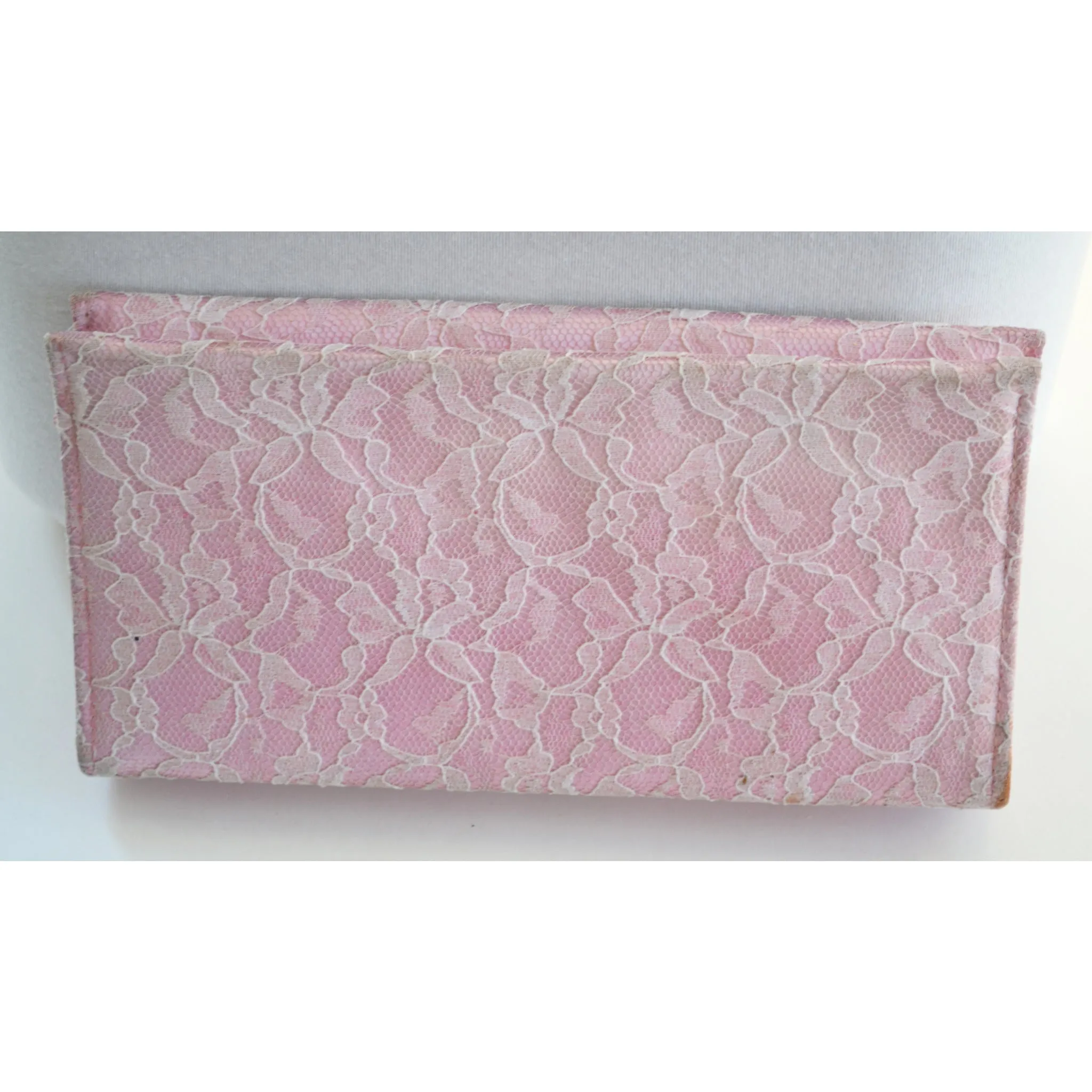 Pink & Satin Lace Clutch Purse