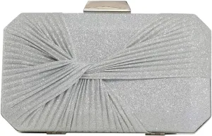 Pleated Evening Bag Sparkly Sequin Clutch Bag for Women Sparkly Handbag Bridal Wedding Purse Elegant Crossbody Bag