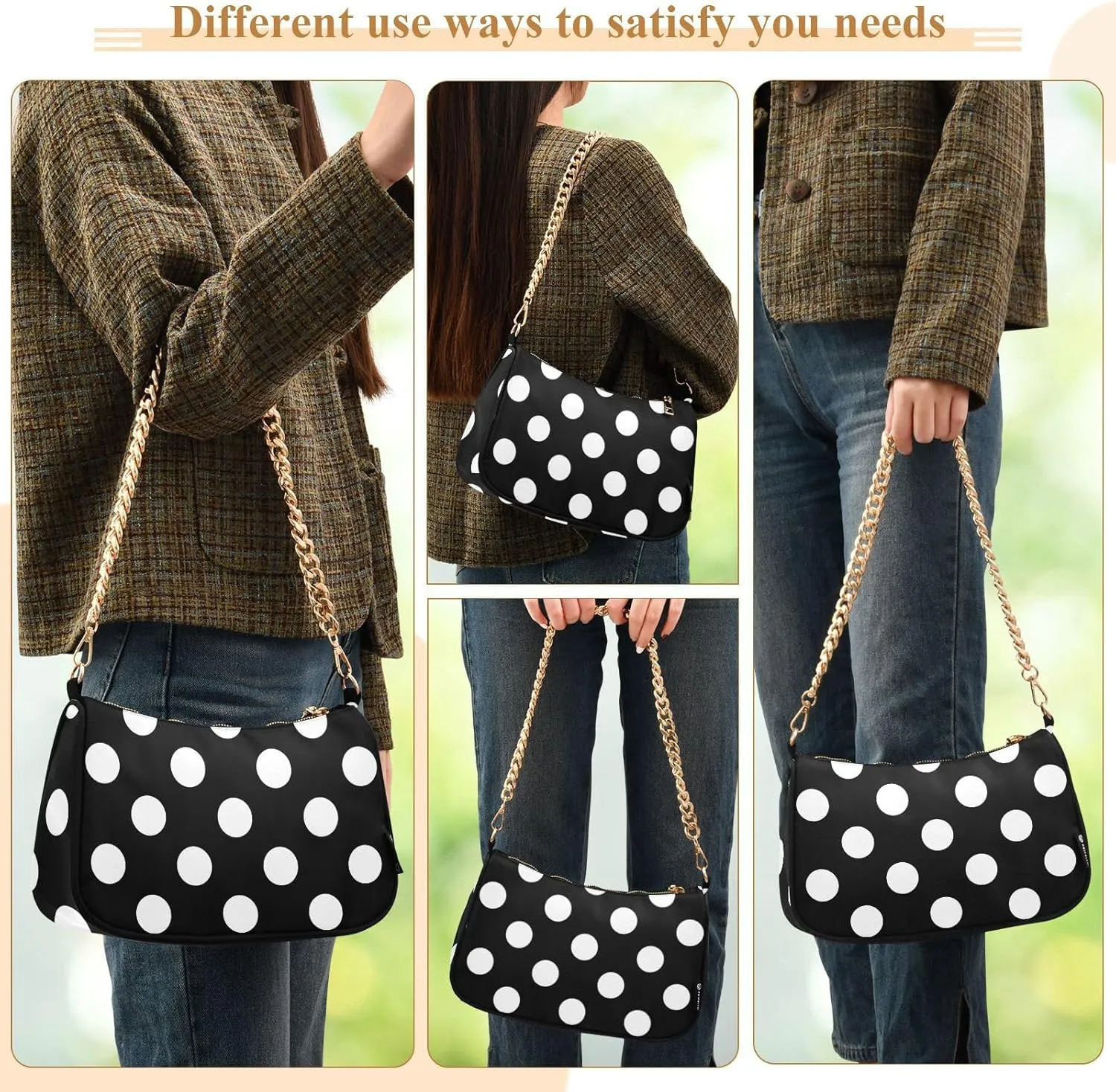 Polka Dot Red Shoulder Bag for Women Small Purse Chain Clutch Mini Purse with Chain Strap for Women Girlfriend