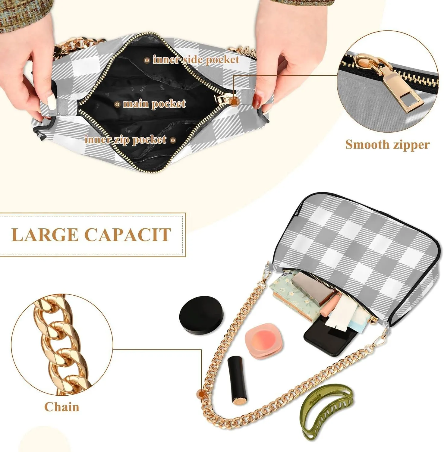 Polka Dot Red Shoulder Bag for Women Small Purse Chain Clutch Mini Purse with Chain Strap for Women Girlfriend