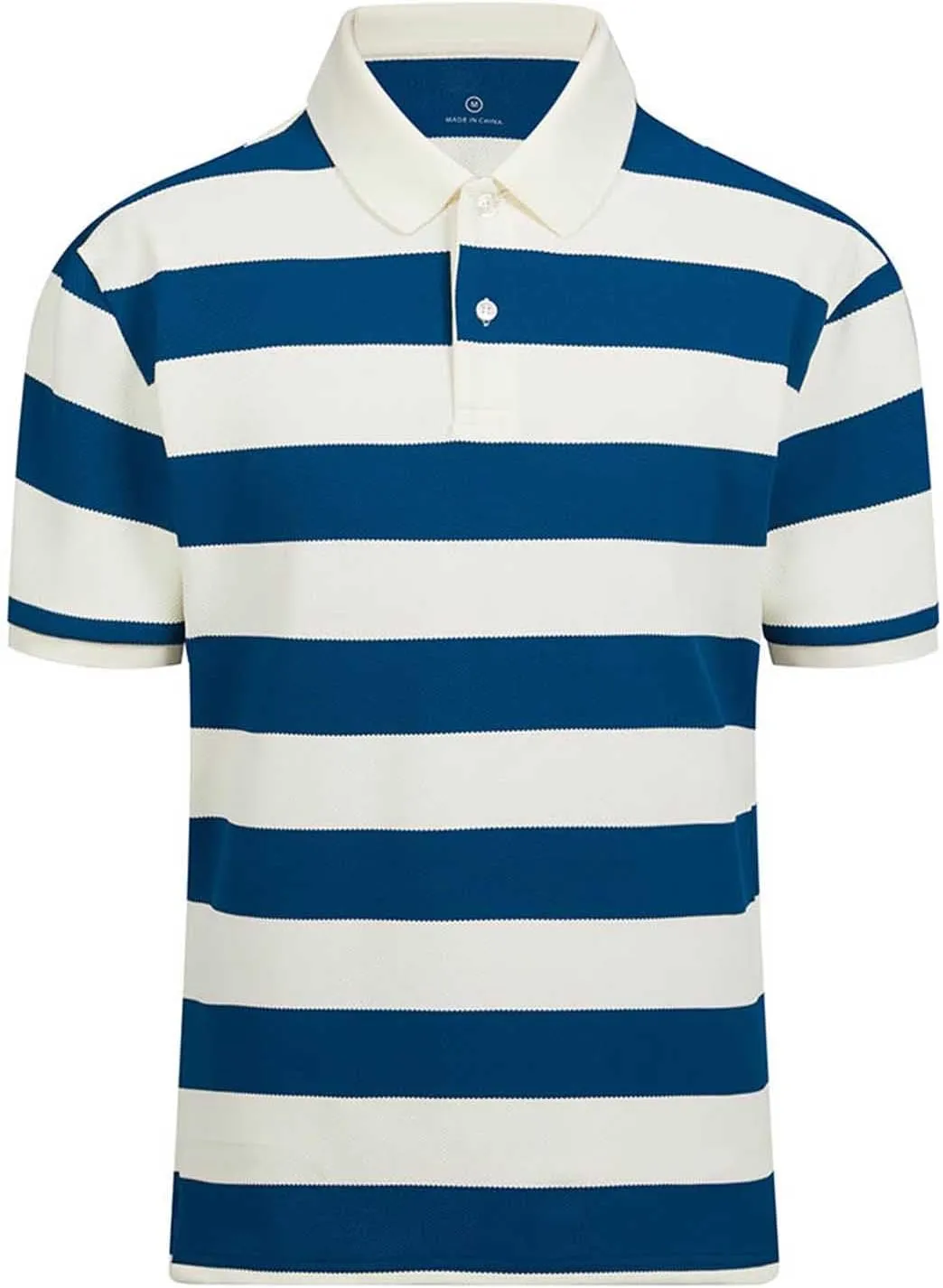 Polo Shirts for Men, Summer Sports Striped Short Sleeve Regular Moisture Wicking Dry Fit Golf Shirt, Sizes S-3XL
