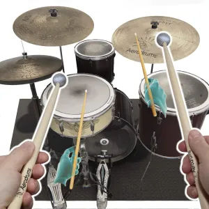 Portable Electronic Drum Set - Air Drum Sticks & Pedals - Practice Drum Accessory more Quiet than Pads - Full Midi Electric Drum Kit that fits a Small Tabletop or Bag - Drummer Gift