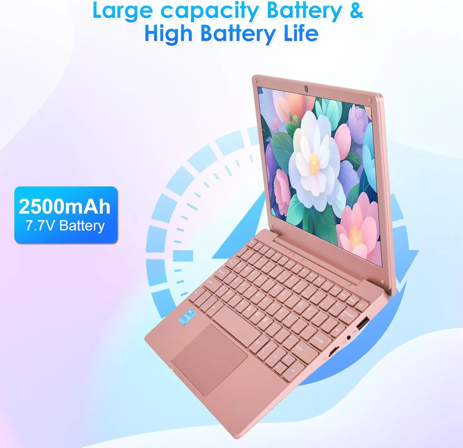 Portable Mini Education Laptop Computer with in tel Celeron N4020 CPU 8GB RAM 128GB SSD HD IPS Screen, Laptop Computer for Learning, Office Work (Rose Gold, 8GB 128GB)