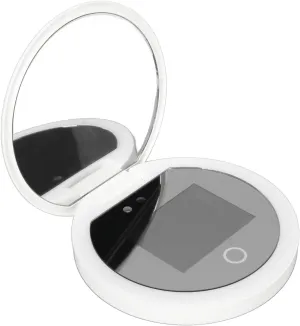 Portable Travel Compact Mirror with Camera for Sunscreen Test, 2X Magnification Lighted Mirror for Handbag Pocket, 3.5in Pocket Size L