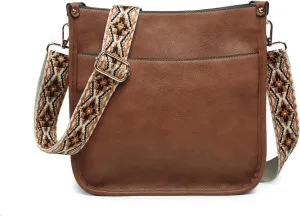 Posie Crossbody Bags for Women Trendy Vegan Leather Hobo Purses Shoulder Handbags with Wide Adjustable Guitar Strap