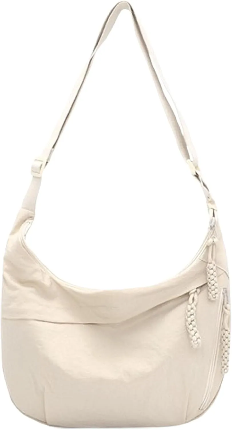Preferable Crossbody Bag, 2025 New Plain Color Nylon Crescent Crossbody Bag for Women, Suitable for Travel