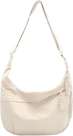 Preferable Crossbody Bag, 2025 New Plain Color Nylon Crescent Crossbody Bag for Women, Suitable for Travel