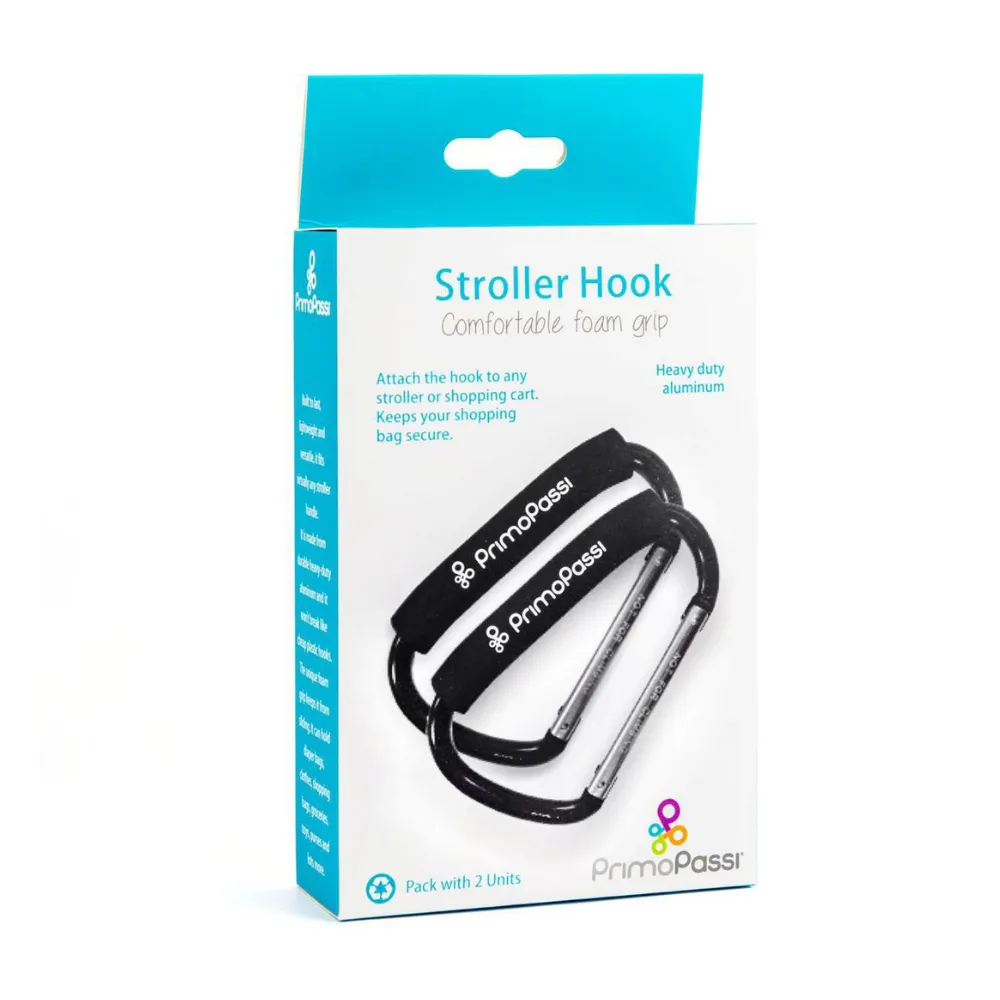 Primo Passi Large Stroller Hook Black 2 Units