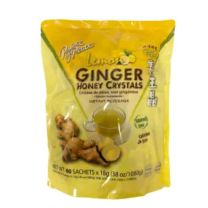 Prince of Peace Instant Ginger Honey Crystals with Lemon, 60 Sachets – Instant Hot or Cold Beverage – Easy to Brew – Drink Like a Tea – Caffeine and Gluten Free – Real Ginger