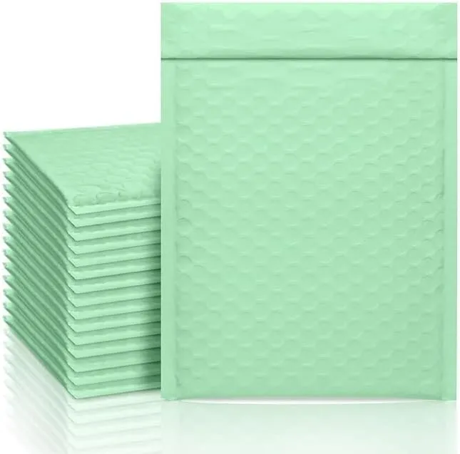 ProLine #0 6.5x10 inches Light Green Poly Bubble Mailers Padded Envelopes Shipping Bags (50)