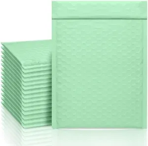 ProLine #0 6.5x10 inches Light Green Poly Bubble Mailers Padded Envelopes Shipping Bags (50)