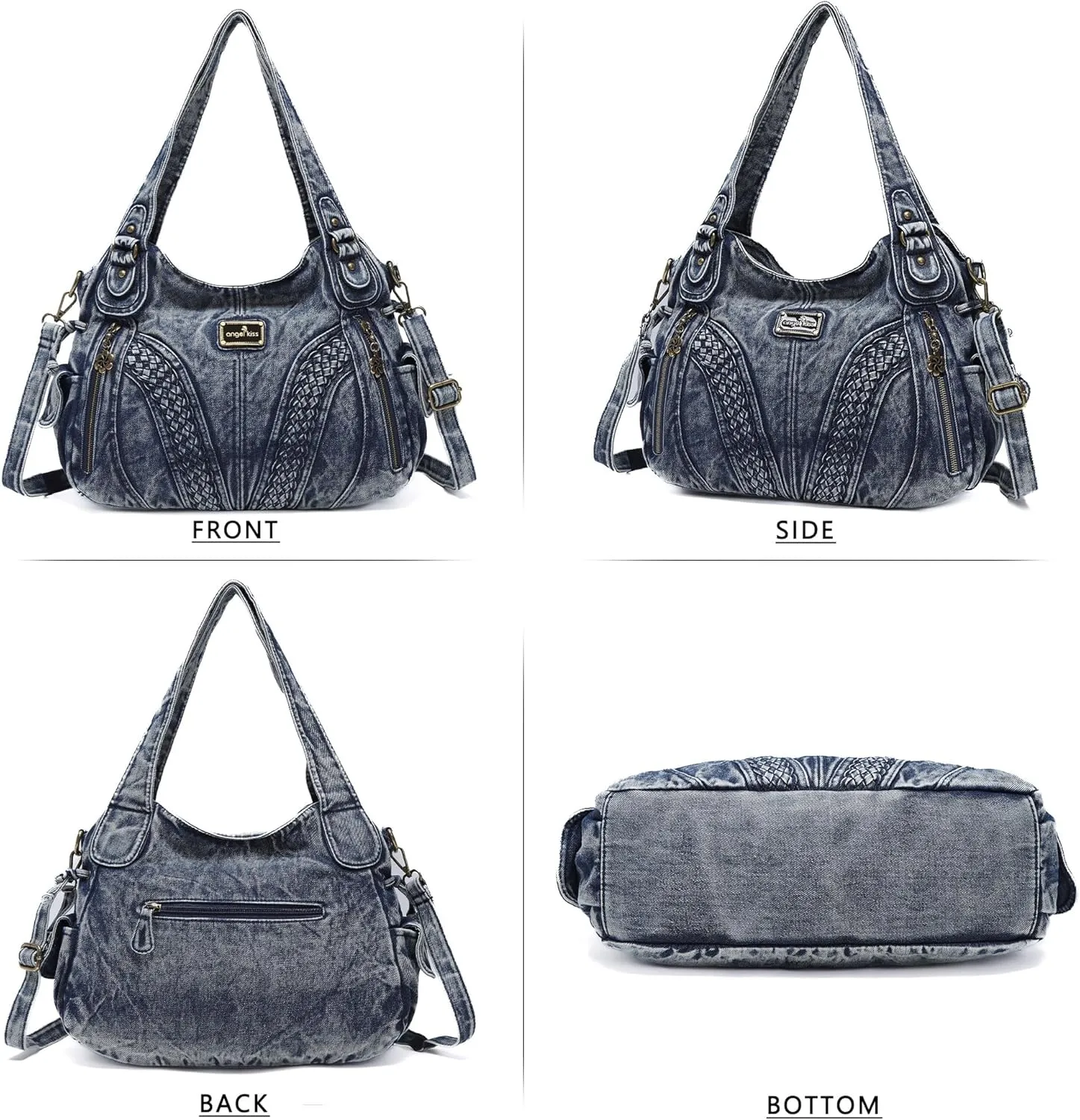 Purses and Handbags Women Fashion Tote Bag Shoulder Bags Top Handle Satchel Purses Washed Synthetic Leather Handbag