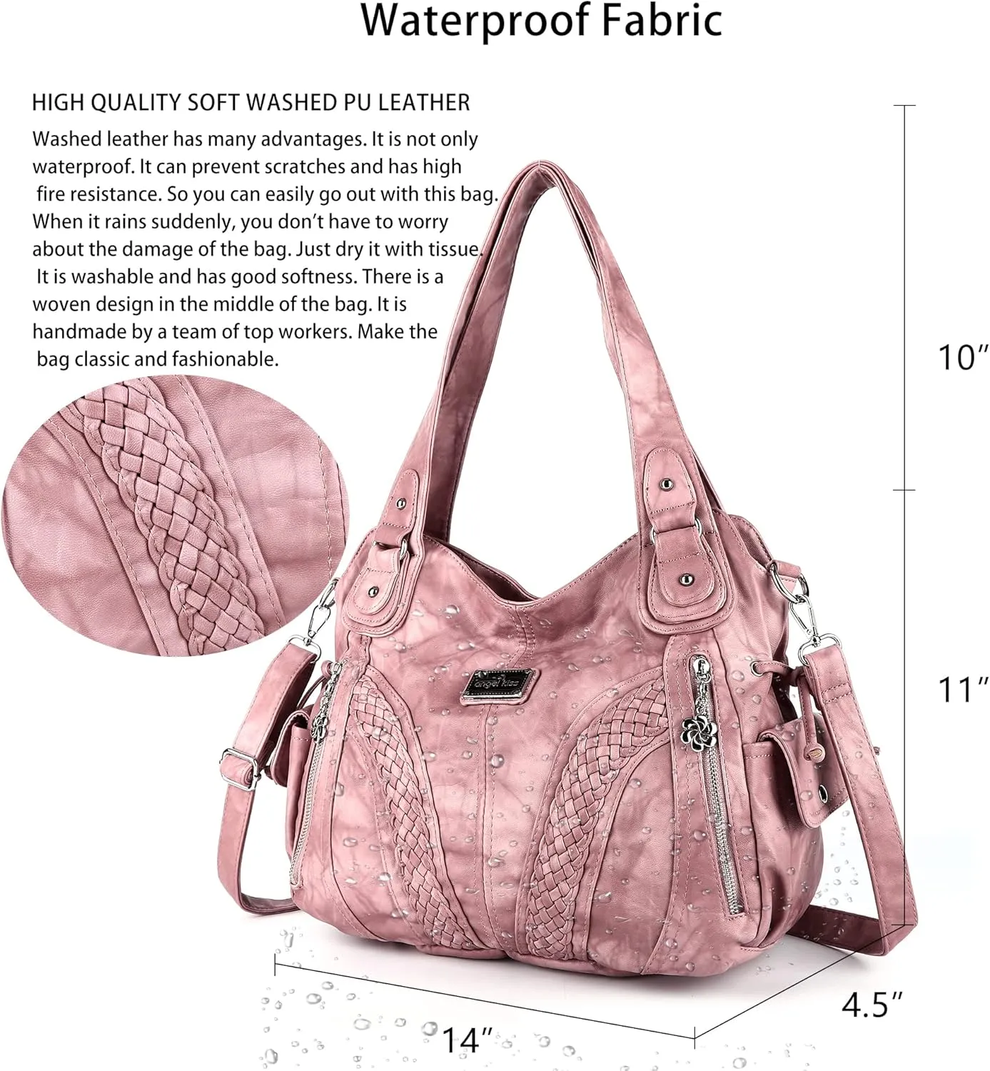Purses and Handbags Women Fashion Tote Bag Shoulder Bags Top Handle Satchel Purses Washed Synthetic Leather Handbag