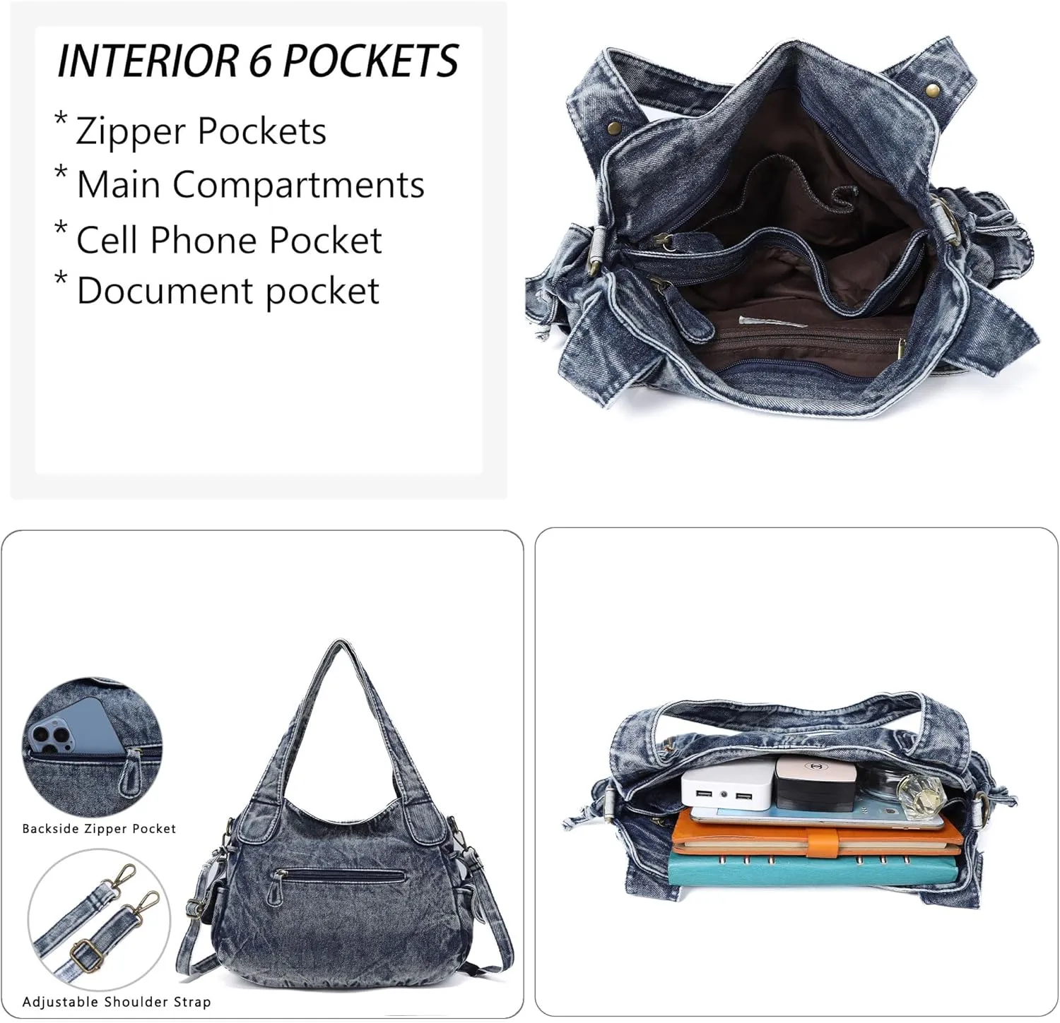 Purses and Handbags Women Fashion Tote Bag Shoulder Bags Top Handle Satchel Purses Washed Synthetic Leather Handbag