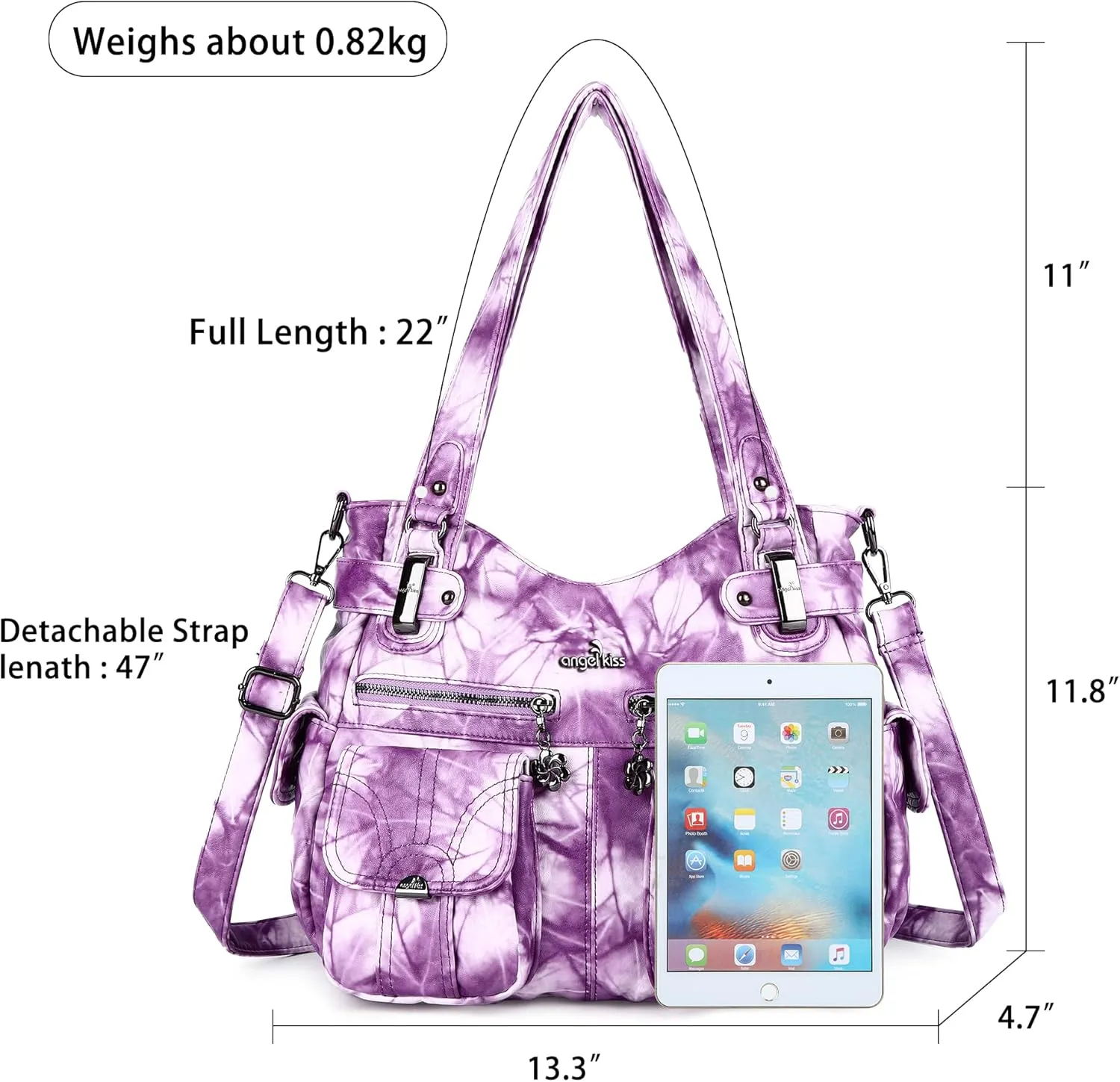 Purses and Handbags Women Tote Shoulder Top Handle Satchel Hobo Bags Fashion Washed Leather Purse