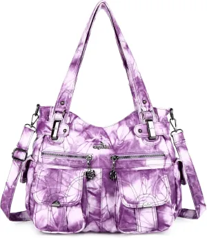 Purses and Handbags Women Tote Shoulder Top Handle Satchel Hobo Bags Fashion Washed Leather Purse