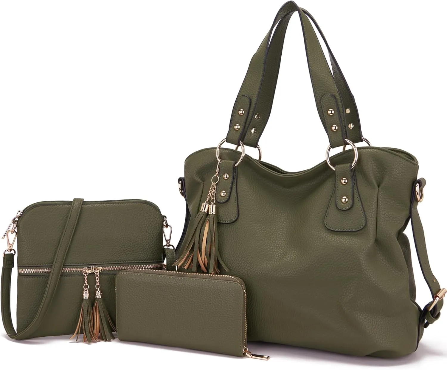Qiyuer Purses And Wallets Set For Women Tote Handbags Large Hobo Bag Purse With Wallet 3PCS