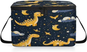 QsirBC Starling Bird Dinosaur Lunch Bags for Women Men Insulated Lunch Box Cooler Bag with Long Strap for Office Picnic Beach Meal Prep Outdoors