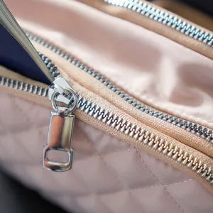 Quilted Travel 3 Zip Bag - Oatmeal