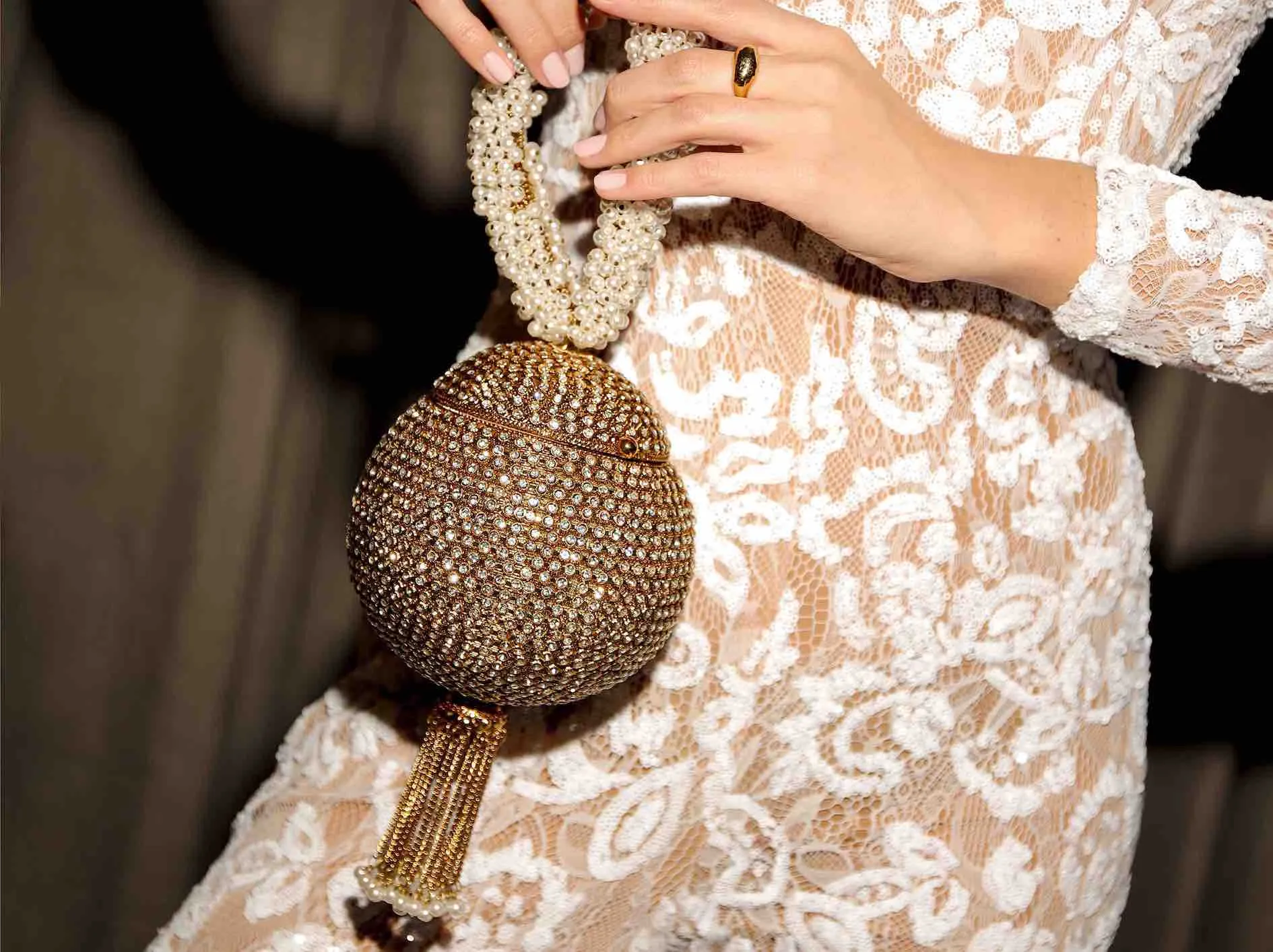 "All That Glitters" | Babi Crystal Pearl Bracelet | Gold