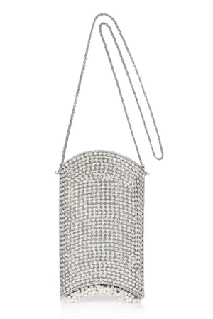 "All That Glitters" | Crystal Pearl Phone Bag | Silver