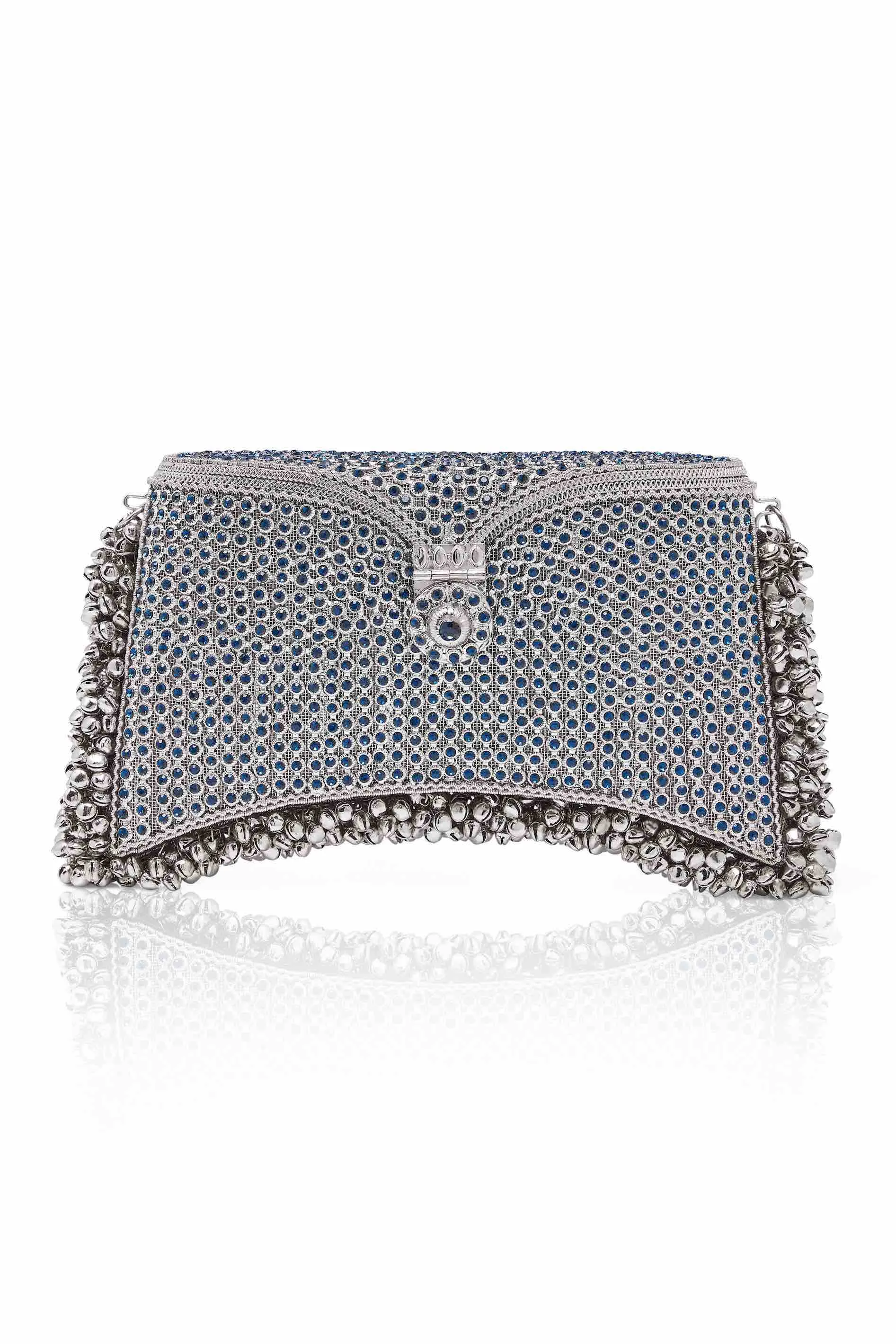 "All That Glitters" | Zeenat Crystal Clutch | Midnight Sapphire Blue