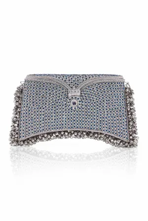 "All That Glitters" | Zeenat Crystal Clutch | Midnight Sapphire Blue